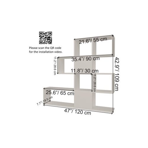 Woody Fashion polica za knjige karlin white anthracite Slike