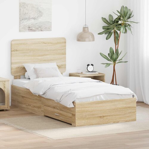  Krevetna konstrukcija s ladicama Sonoma hrast 75 x 190 cm Cijene