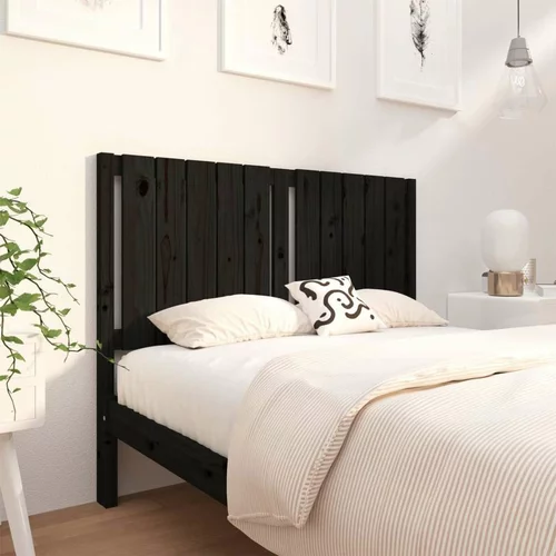  Uzglavlje za krevet crni 125 5 x 4 x 100 cm od masivne borovine