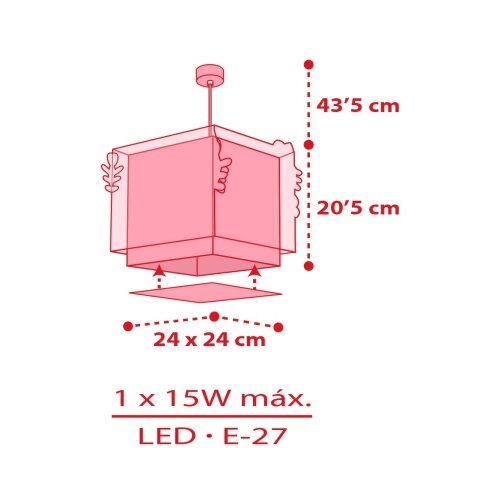 Dalber 73262 - Dečiji luster HELLO KITTY 1xE27/15W/230V ružičasta Slike