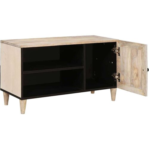 VidaXL tv ormar s policom bijelo 80 x 33 x 46 cm masivno drvo manga Slike