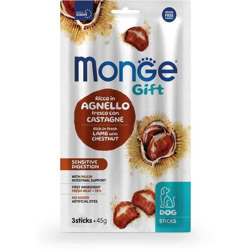 Monge Sticks Sensitive digestion Poslastica za pse, Jagnjtina sa kestenom, 45g Cene
