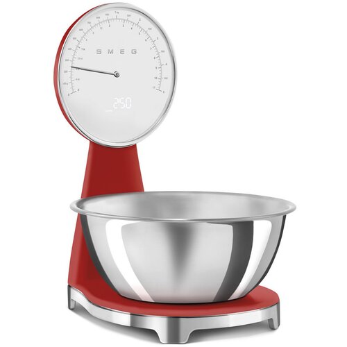 Smeg KSF01RDWW Digitalna i analogni 5 kuhinjska vaga, retro dizajn 50-ih, kg, maks. crvena Slike