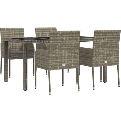  5-dijelni vrtni blagovaonski set sivi od poliratana Cijene