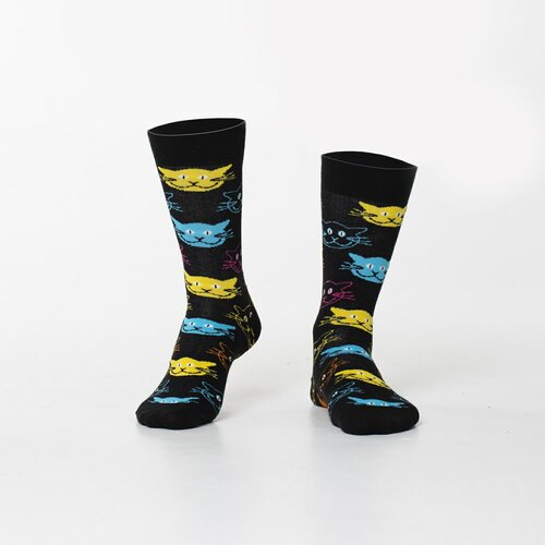 Fasardi Men's black socks with cats Slike