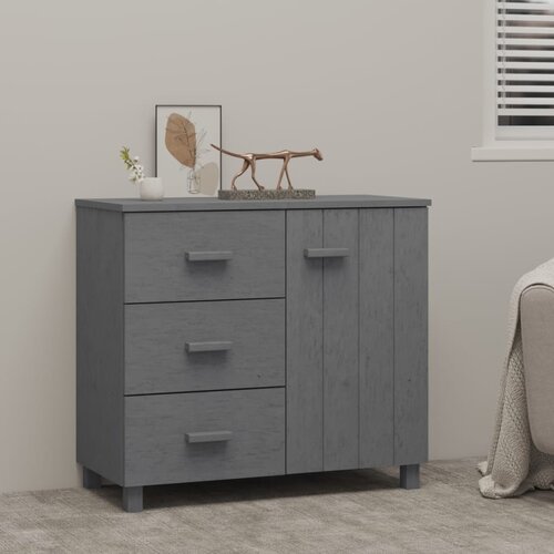 vidaXL komoda temno siva 90x40x80 cm trdna borovina Cene