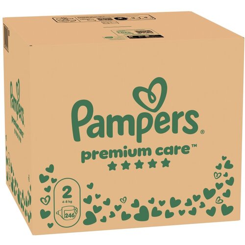 Pampers Premium Care pelene (mesečni box), veličina 2, 4-8 kg, 246 kom Cene