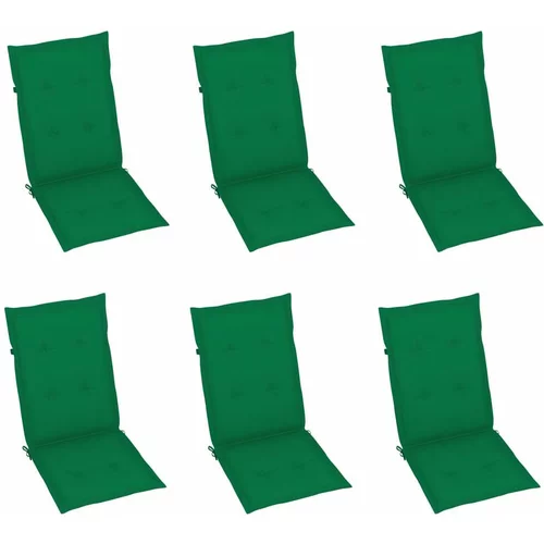  Jastuci za vrtne stolice 6 kom zeleni 120x50x3 cm od tkanine