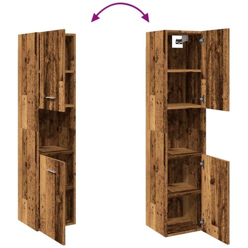 VidaXL Kupaonski viseći ormarić staro drvo 30x30x130 cm Slike