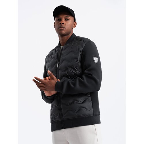 Ombre Men's quilted bomber jacket - black Cijene