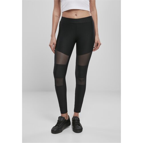Urban Classics Women's Tech Mesh Rib Leggings - Black Cijene
