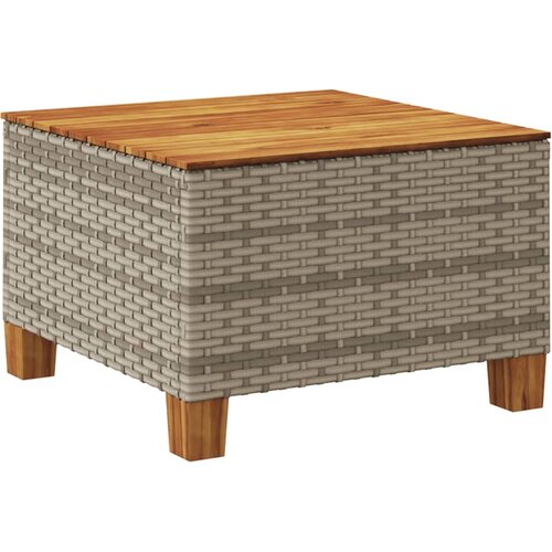  Vrtni stol sivi 55 x 55 x 36 cm od poliratana i bagremovog drva Slike