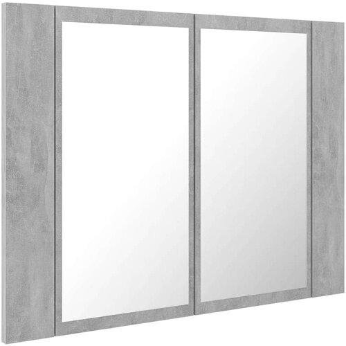 VidaXL LED kupaonski ormarić s ogledalom siva boja betona 60x12x45 cm Slike