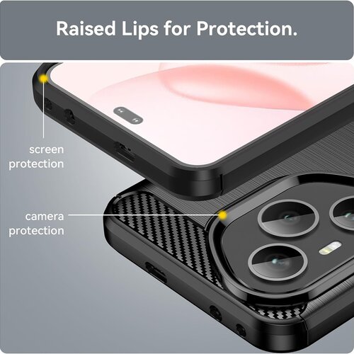 Techsuit Carbon Silicone maska za Honor 400 Pro &amp;ndash; crna Slike