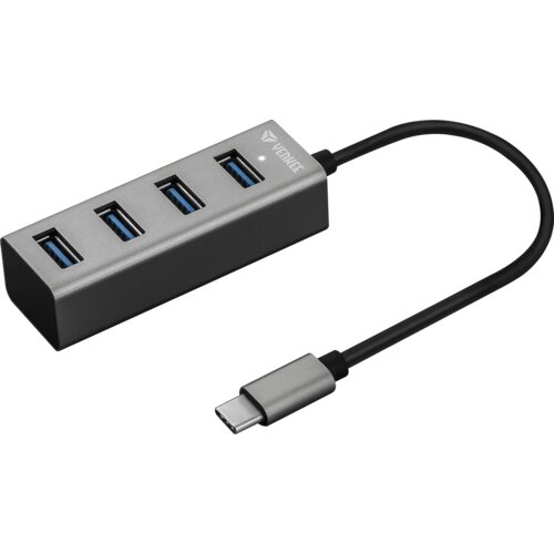 Yenkee USB Hub 4x USB 3.0 Aluminijum JHB4300 , Sivi Slike