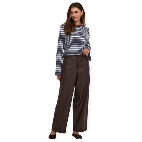 Only Hlače Neli Faux Barrel Trousers - Chocolate Torte Kostanjeva Slike
