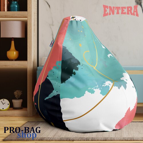 ENTERA Lazy bag - Tirkiz, roze, crni, zlatni i zeleni apstraktni dezen - 090 Slike