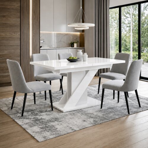 GENERIK Jedilna miza Veneto &ndash; White/White HG full lacquered table top 32mm, (5000495388) Cene