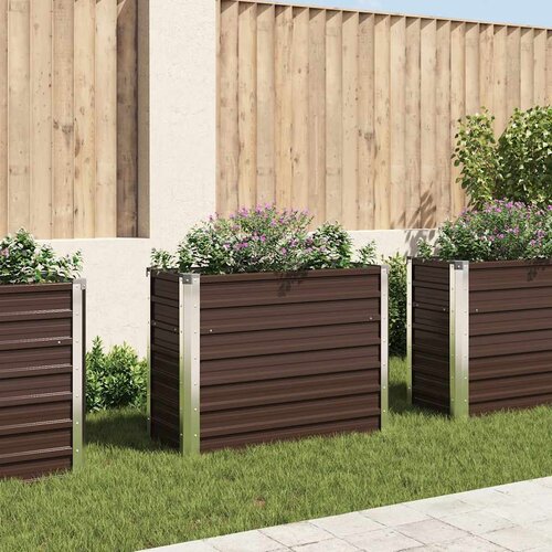 Furnova Visoka greda rjava 100x40x77 cm pocinkano jeklo, (21921261) Slike