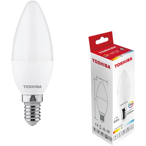  LED E-14 7W C37 4000K TOSHIBA Slike