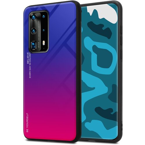 Cadorabo Ohi&scaron;je, združljiv s Huawei v vijolični - rdeči - dvobarvni za&scaron;čitni pokrov iz silikona TPU in hrbta iz kaljenega stekla, (20572512) Cene