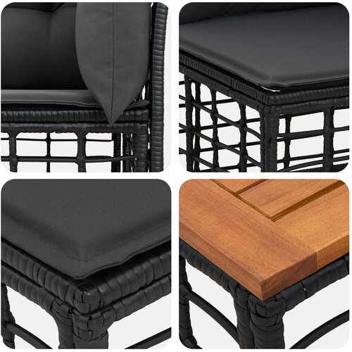  Set vanjskih sofa 8 kom. Crna i tamno siva Poliester Slike