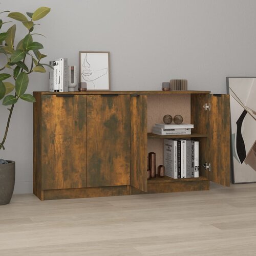  Komode 2 kom boja dimljenog hrasta 60x30x70cm konstruirano drvo Cene