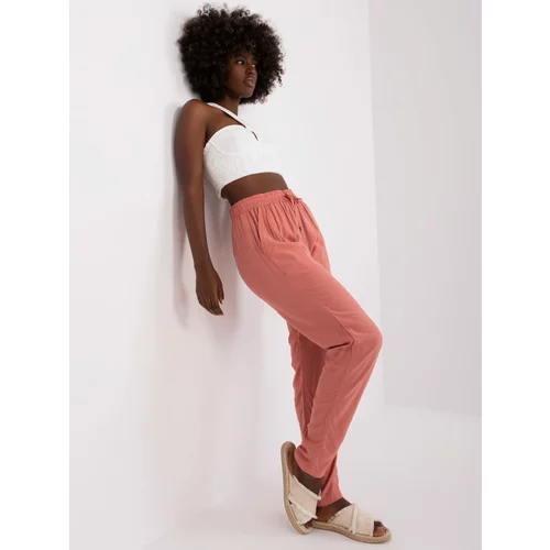 Fashion Hunters Dark pink fabric summer trousers from SUBLEVEL
