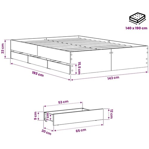  Okvir kreveta s pohranom Hrast artisan 140 x 190 cm - Hrast artisan 140 x 190 cm Slike