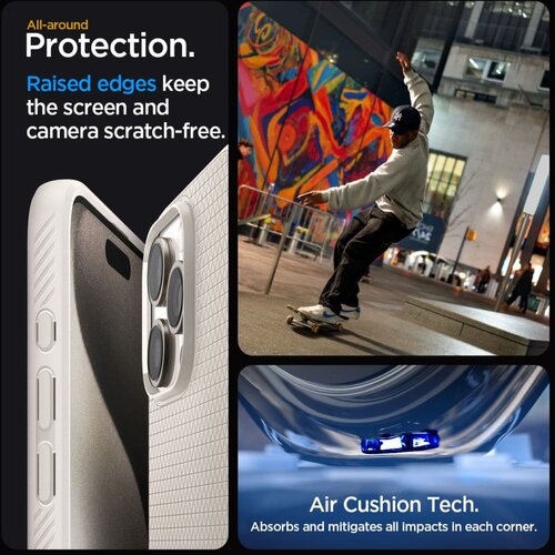 Spigen LIQUID AIR etui za iPhone 15 Pro Max ACS07212 - Naravni Titan Slike