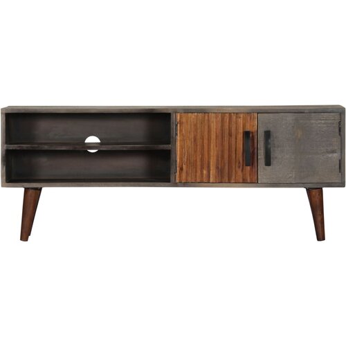 Maison Chic TV omarica - TV stojalo - Televizijska omarica siva 130x30x46 cm trden robusten mangov les, (21698938) Slike