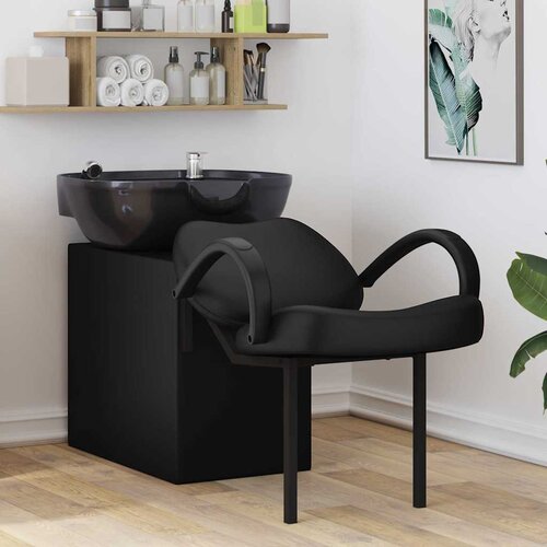 vidaXL Stolica za &scaron;ampon Črna 63 x 141 x 92 cm PVC Cene