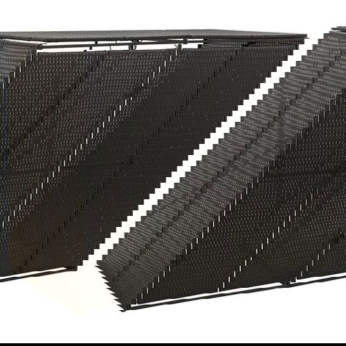  Dvojna lopa za smetnjake črna 140x80x117 cm poli ratan Cene