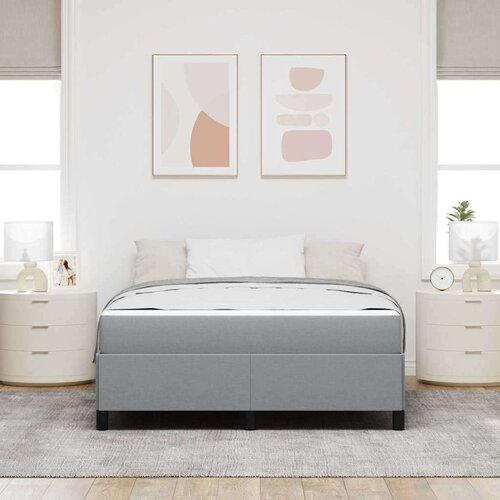 vidaXL Postelja z vzmetnico Svetlo siva, Črna 140 x 190 cm Cene
