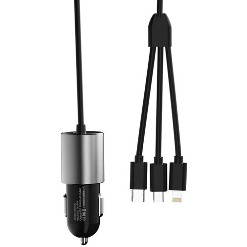 Dudao auto punjač 3,4 A sa ugrađenim 3u1 USB kabelom Slike