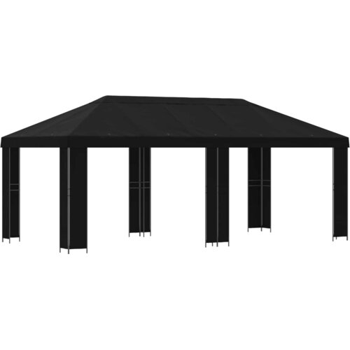vidaXL Vrtna paviljon 6 x 3 m Črna Poliester in jeklo 190, (5000219021) Cene