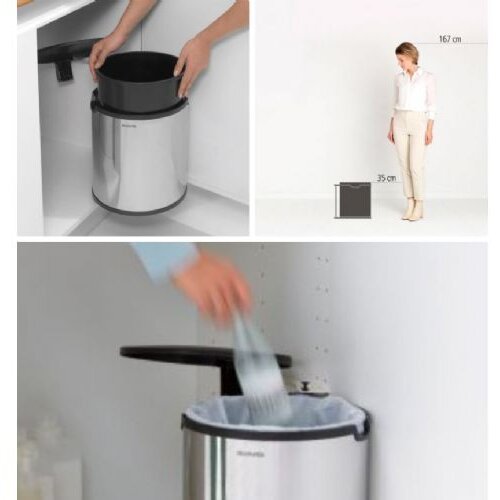 Brabantia Ugradbena željezna kanta za smeće u mat srebrnoj boji 15 l &amp;ndash; Slike