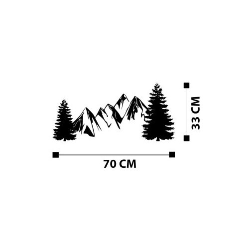 Opviq Zidna dekoracija Bor, 70x33 cm, 1,2 mm, Crna Cijene