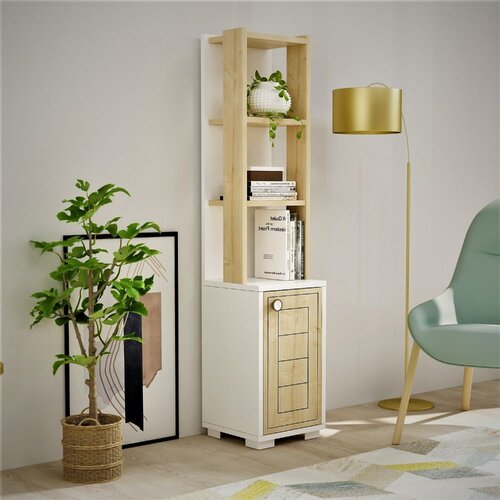 Polica za knjige Anka White Sapphire Oak Slike