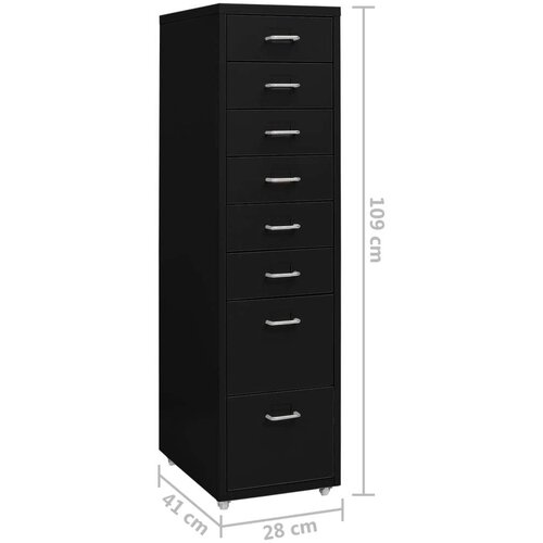 VidaXL mobilni ormarić za spise crni 28 x 41 x 109 cm metalni Slike