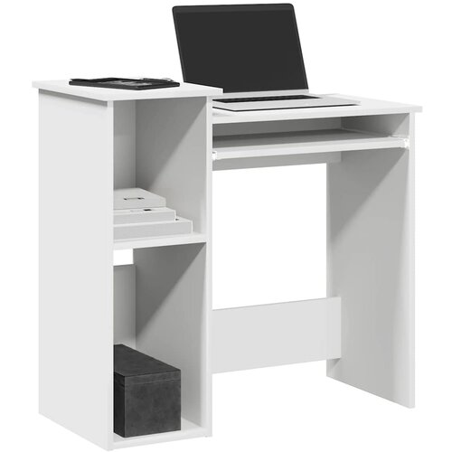 VidaXL Radni stol s policama bijeli 84x40x78 cm konstruirano drvo Slike