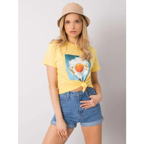 Fashion Hunters Yellow Women's Cotton T-shirt Fashion Hunters Yellow Women's Cotton T-shirt