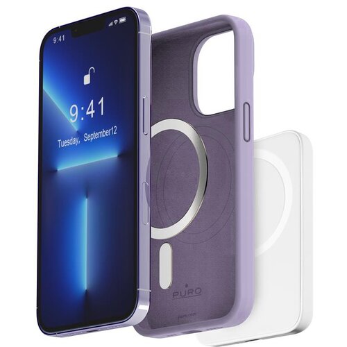  SILIKONSKI OVITEK PURO ICON MAG ZA MAGSAFE ZA IPHONE 14 PRO LAVANDA, (21898446) Cene