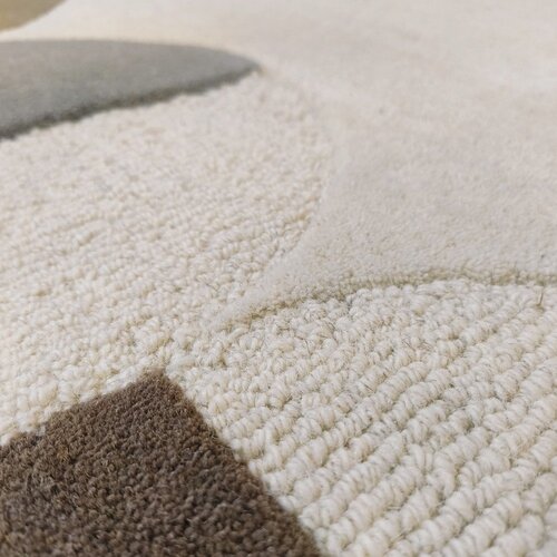 Flair Rugs Sivo-bež ročno tkana volnena preproga 160x230 cm Mia Scallop Frame &amp;ndash; Slike