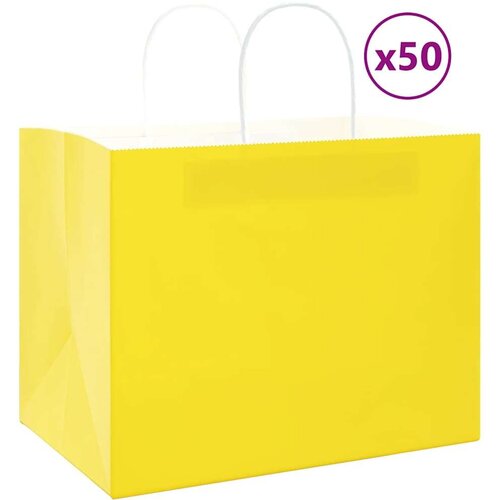 Papirnate vrećice 50 kom s ručkama žute 32x22x24 cm Cijene