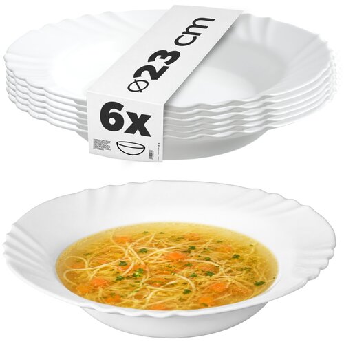 KADAX Globok krožnik za večerjo 23 cm Komplet 6 krožnikov Beli krožniki, (5000355348) Cene