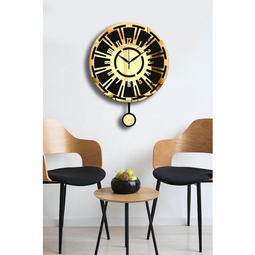 Wallity Zidni sat Vlnt114Al, 39x50 cm, Zlatno-crni Cene
