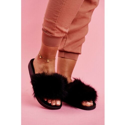 Kesi Women's Slippers With Fur Black Belmondo Slike