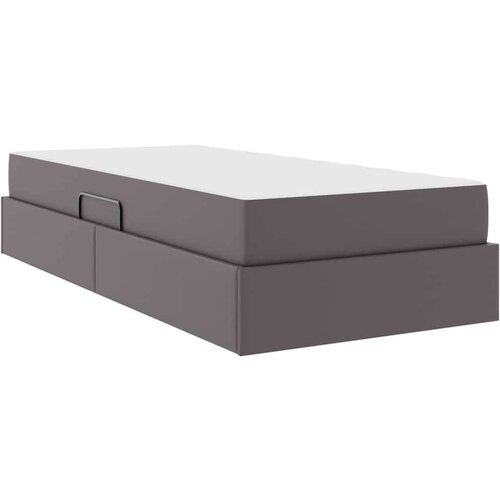  Krevet s madracem i skladi&amp;scaron;tem s madracem 2 pcs Siva Koža - Siva 90 x 190 cm Slike