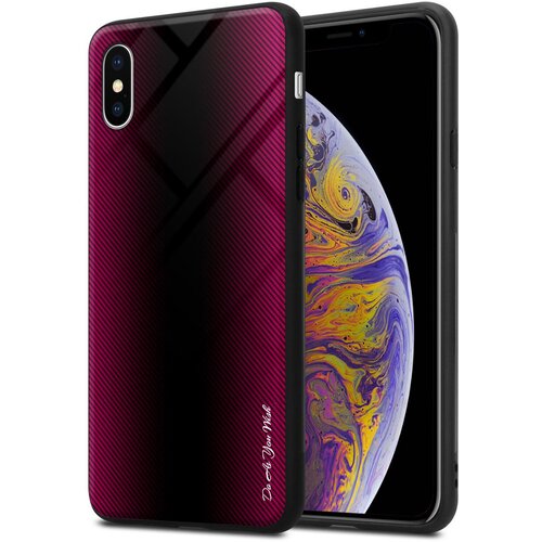 Cadorabo Ohišje, združljiv z Apple - Stripe Optics v Crimson Pink - Zaščitni pokrov iz silikona TPU in hrbta iz kaljenega stekla, (20572714) Cene